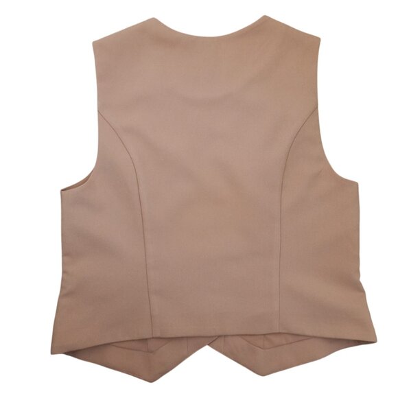 Abercrombie & Fitch Tan Women’s Vest – Button Front Tailored Waistcoat, Size M - Picture 2 of 8